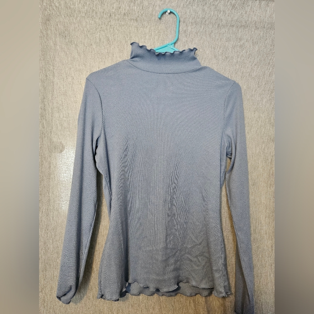 SO brand light blue turtle neck long sleeved fitted shirt
